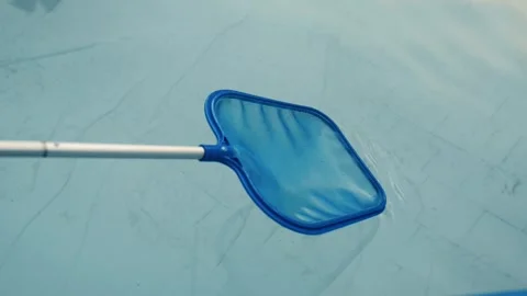 Mesh for cleaning and maintaining the pool Stock Footage 244334149