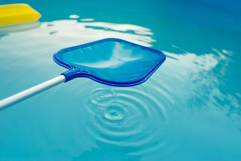 Mesh for cleaning and maintaining the pool Stock Photos