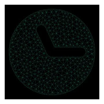 Mesh Clock in Polygonal 2D Vector Style 스톡 일러스트