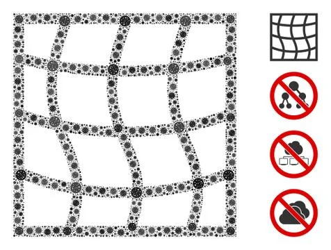 Mesh Collage of CoronaVirus Elements 库存插图