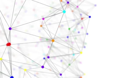 Mesh of colored dots interconnected by lines Stock Footage 271740450