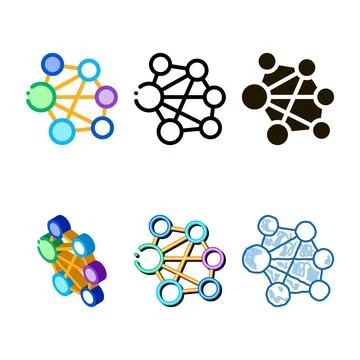 Mesh confusion icon vector simplified outline Illustrazione stock
