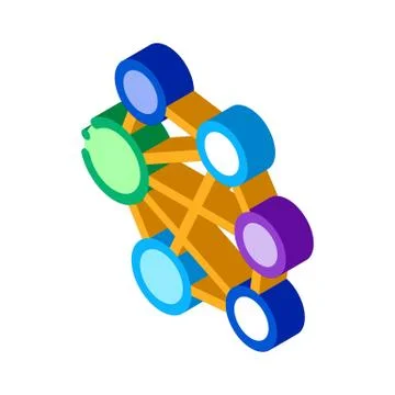Mesh confusion isometric icon vector illustration Illustrazione stock