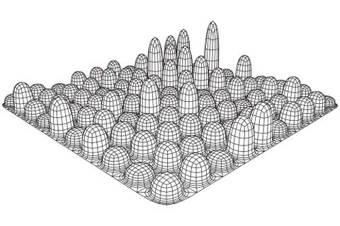 Mesh Cubes array Stock Illustration