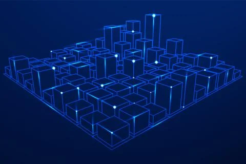 Mesh Cubes array Stock Illustration