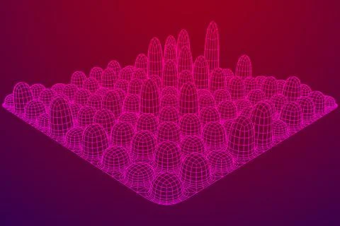 Mesh Cubes array Stock Illustration