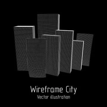 Mesh Cubes City Array Stock Illustration