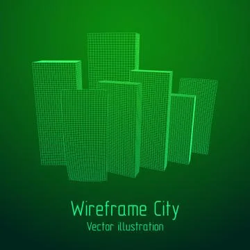 Mesh Cubes City Array Stock-Illustration