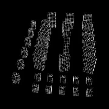 Mesh Cubes City Array Stock Illustration