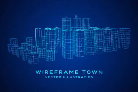 Mesh Cubes City Array イラスト素材