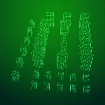 Mesh Cubes City Array Illustrazione stock