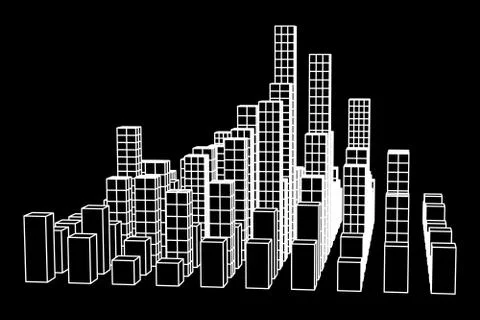 Mesh Cubes City Array Stock-Illustration