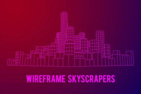 Mesh Cubes City Array Stock Illustration