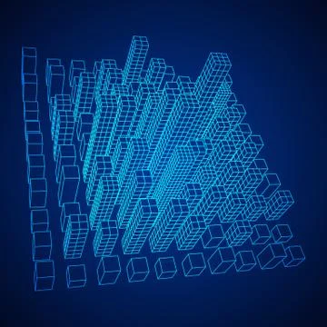 Mesh Cubes City Array Stock-Illustration