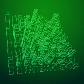 Mesh Cubes City Array Illustrazione stock