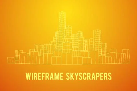 Mesh Cubes City Array Stock Illustration