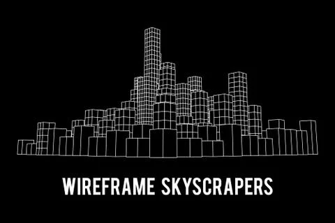Mesh Cubes City Array Stock Illustration
