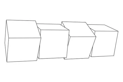 Mesh Cubes elements. Stockillustratie