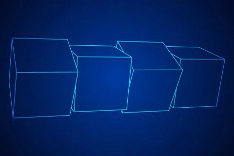 Mesh Cubes elements. イラスト素材