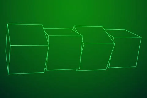 Mesh Cubes elements. 스톡 일러스트