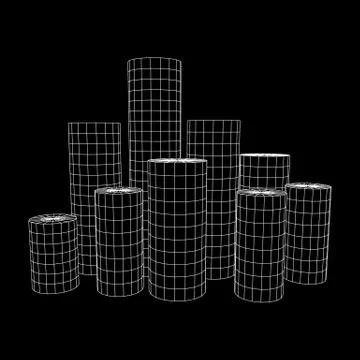 Mesh Cylinder City Array Stock-Illustration