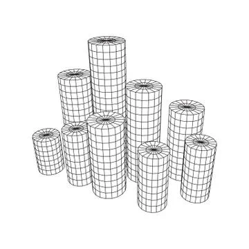 Mesh Cylinder City Array イラスト素材