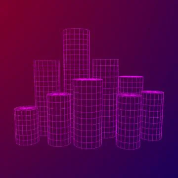 Mesh Cylinder City Array イラスト素材
