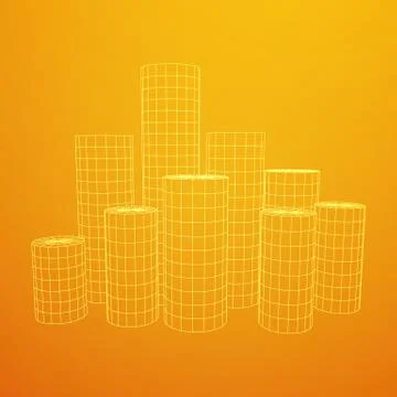 Mesh Cylinder City Array Illustrazione stock