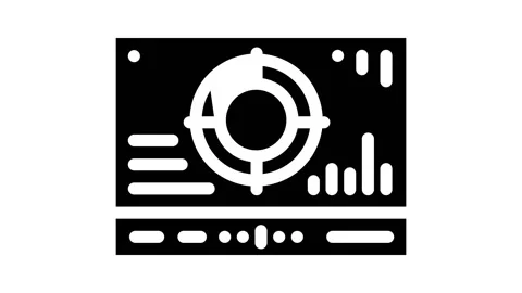 Mesh with different data glyph icon animation Stockbeeldmateriaal 166390822
