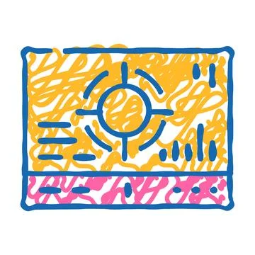 Mesh with different data icon doodle illustration Stock Illustration