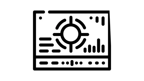 Mesh with different data line icon animation Stock Footage 166383255