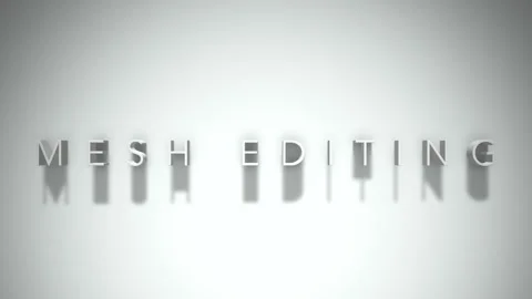 Mesh editing 3D title animation white text on a white background Stock Footage 299373019