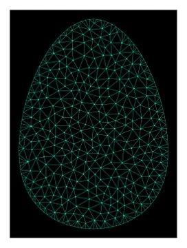 Mesh Egg in Polygonal 2D Vector Style 스톡 일러스트