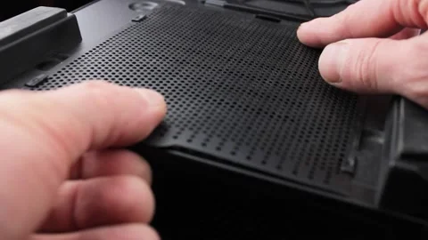 The Mesh filter for computer.Dust protection for computer. Stock Footage 172048168