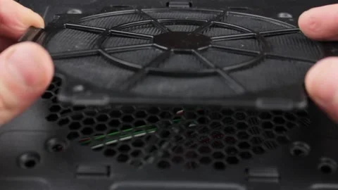 The Mesh filter for computer.Dust protection for computer. Stock Footage 172048171