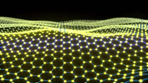 Mesh in the form of honeycombs AI learning education able to loop endless Stock Footage 314458539