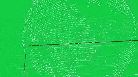 Mesh globe showing rings and moving nodes, grid sliding and corners sparking Stock-Footage 337142635