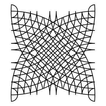 Mesh, grid element. Abstract geometric motif with intersecting lines 스톡 일러스트