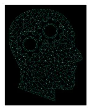 Mesh Head Gears in Polygonal Network Vector Style Stock Illustration