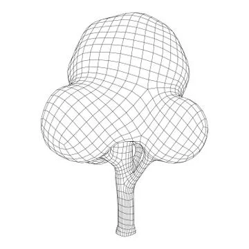 Mesh image of tree. Low poly background. Stock Illustration