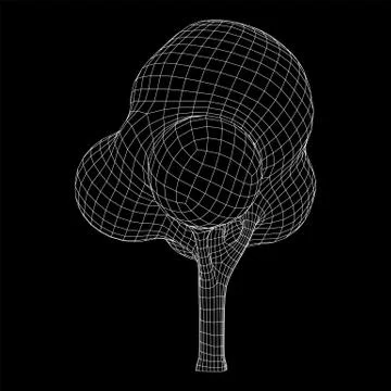 Mesh image of tree. Low poly background. Stock Illustration