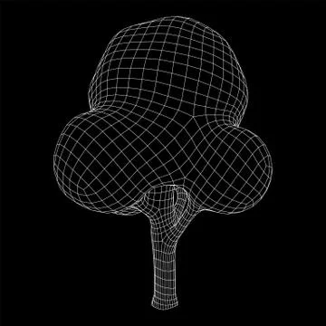 Mesh image of tree. Low poly background. Stock Illustration