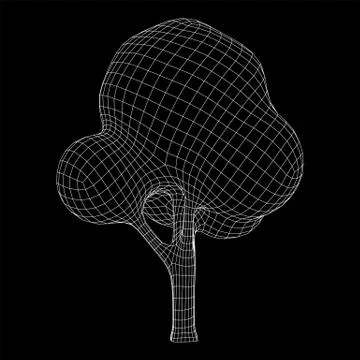 Mesh image of tree. Low poly background. Ilustración de archivo