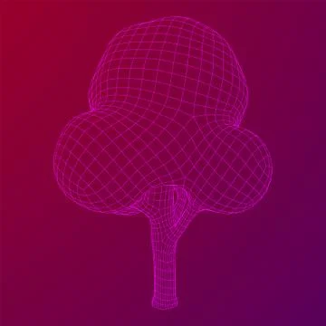 Mesh image of tree. Low poly background. Stock Illustration