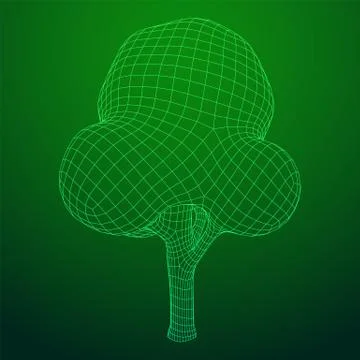 Mesh image of tree. Low poly background. Stock Illustration