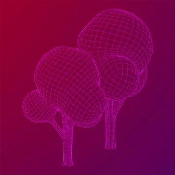 Mesh image of trees. Low poly background. Stock Illustration