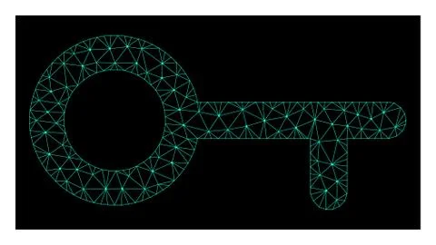 Mesh Key in Polygonal 2D Vector Style 库存插图