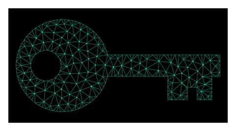 Mesh Key in Polygonal Wire Frame Vector Style イラスト素材