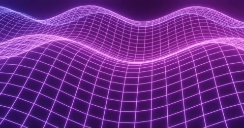 Mesh from light rays. On a black background.  Slow moving waves. Stock Footage 151569495