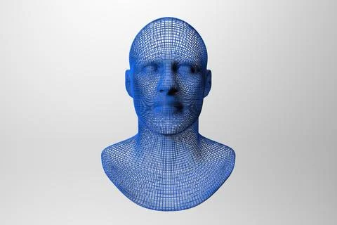Mesh of a man face in 3D Stock Illustration